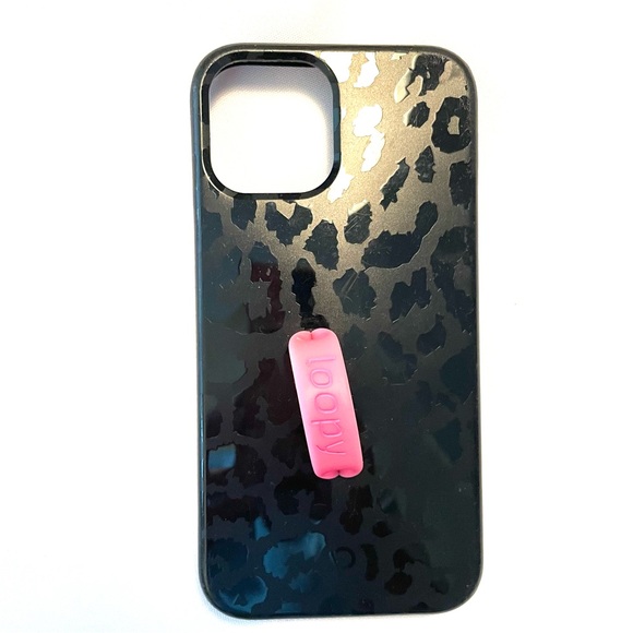 Midnight Leopard Righty Loopy Case for iPhone 12/12 Pro - Picture 2 of 9